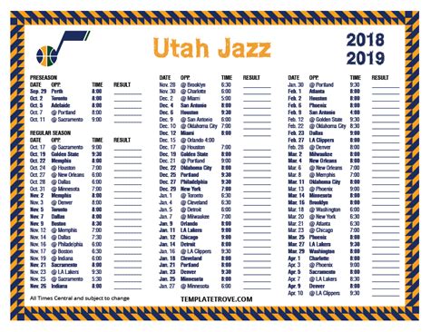 utah jazz schedule